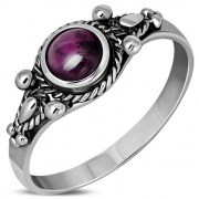 Tibetan Style Garnet Ring, r473
